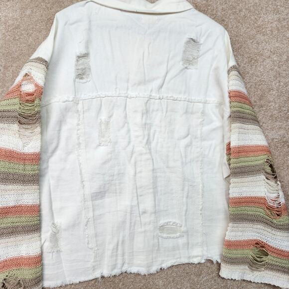 POL Crochet Knit Spring White Jacket Oversized Size 3X NWOT Boho - Picture 3 of 6